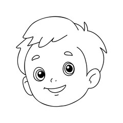 boy coloring book for children vector sketch illustration vector stroke outline graphic