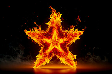 Star flames burning in fire