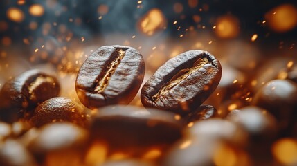 Roasted Coffee Beans Close Up