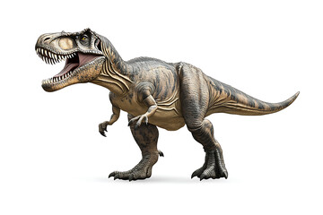 Fototapeta premium A realistic depiction of a Tyrannosaurus rex in a dynamic pose.