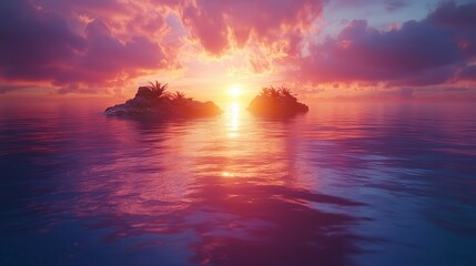 Obraz premium Island Sunset Paradise