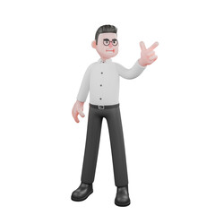 Creative Producer Cartoon. A male producer sits on a chair holding a clipboard in his right hand while the left hand holds a pencil. Producer Character