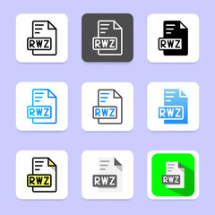 Set of rwz vintage inspired file format icons