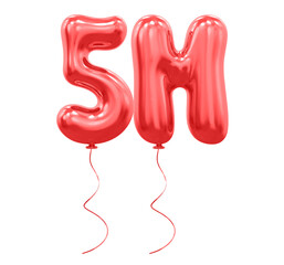 5M Follow Balloon Red Number