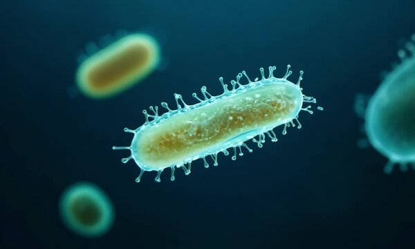 Close-up animation of  microscopic bactery.