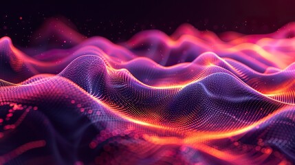 Obraz premium Vibrant Waveform Podcast Art: Dynamic Audio Signal Visualization for Podcast Promotion and Branding