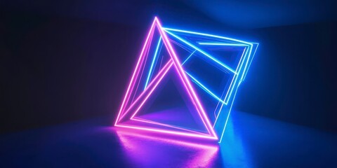 Naklejka premium Neon Geometric Abstract Art