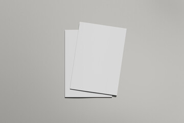 Realistic Magazine Mockups on white 3D rendering
