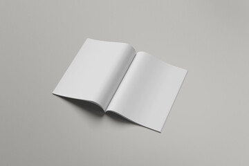 Realistic Magazine Mockups on white 3D rendering
