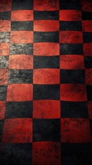 A textured checkerboard pattern in red and black colors.