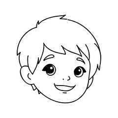 boy coloring book for children vector sketch illustration vector stroke outline graphic