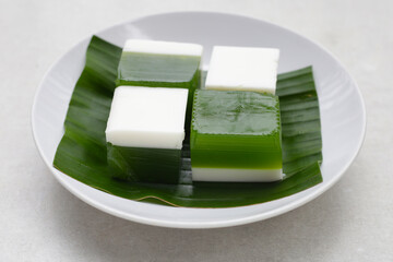 Pandan and coconut jelly, Thai dessert