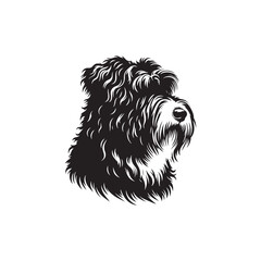 Bearded Collie Silhouette - Bearded Collie Dog Vector - Dog Vector - Dog Silhouette.