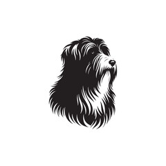 Bearded Collie Silhouette - Bearded Collie Dog Vector - Dog Vector - Dog Silhouette.