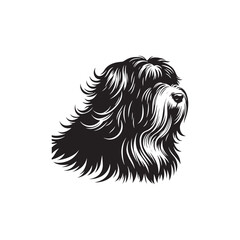 Bearded Collie Silhouette - Bearded Collie Dog Vector - Dog Vector - Dog Silhouette.