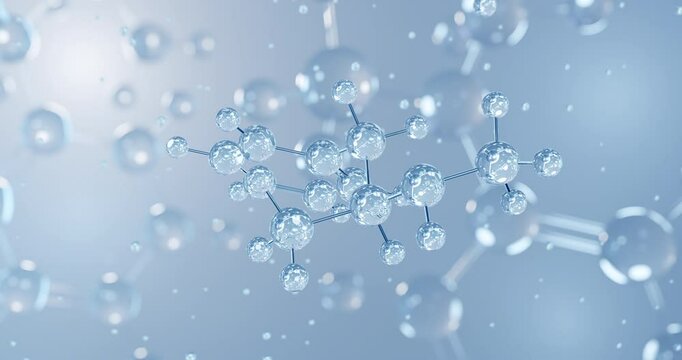 Methamphetamine, rotating 3D model of cns stimulant, seamless looped video