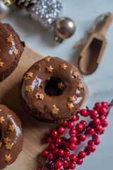gingerbread chocolate donuts for christmas