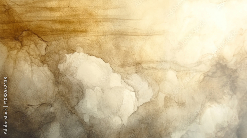 Poster subtle beige and brown shades intermingle and flow into each other, creating a serene abstract paint