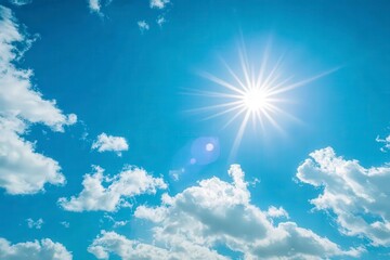 Stunning Sunny Blue Sky with Clouds