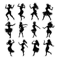 Collection of Dancing Silhouettes in Various Poses