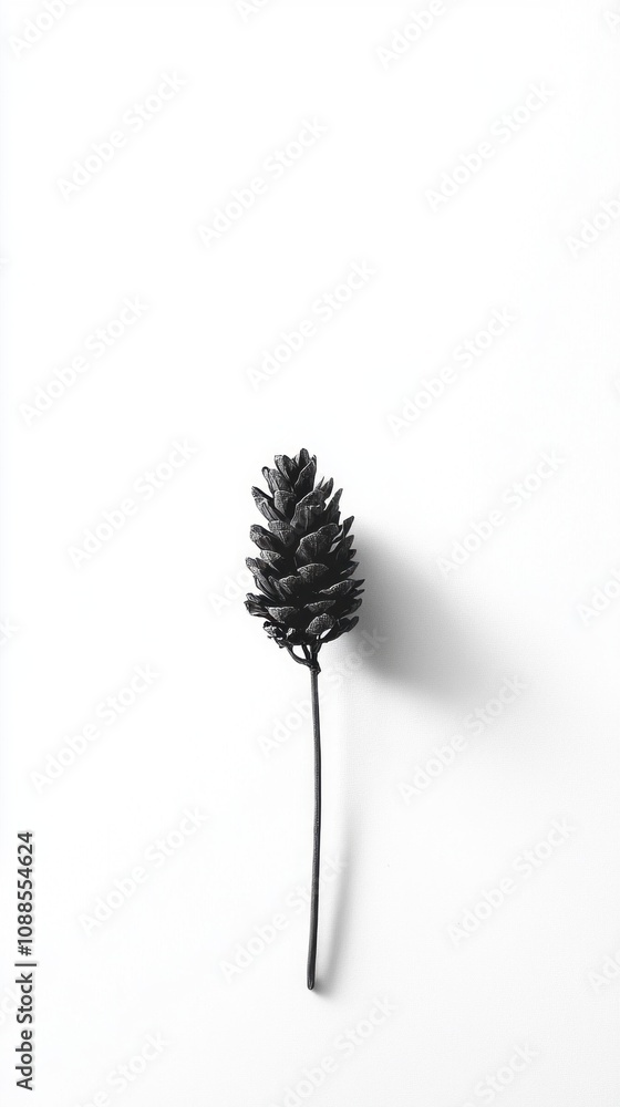 Poster a single black pine tree branch is the only thing visible in the image