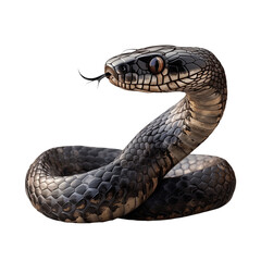 Fototapeta premium Poisonous snake isolated on transparent background. Generated ai