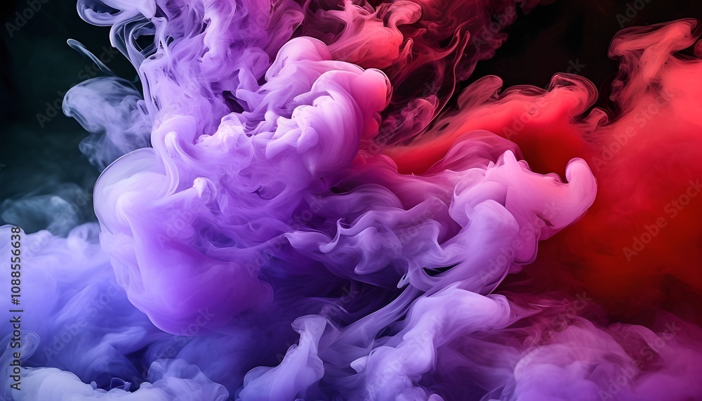 Aufkleber vibrant colorful smoke patterns abstract art capture creative photography dark background artistic v