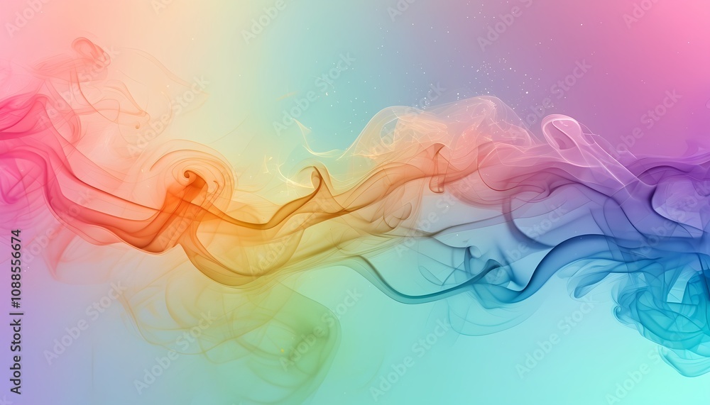 Poster colorful smoke patterns abstract art digital background creative space high-resolution visual design