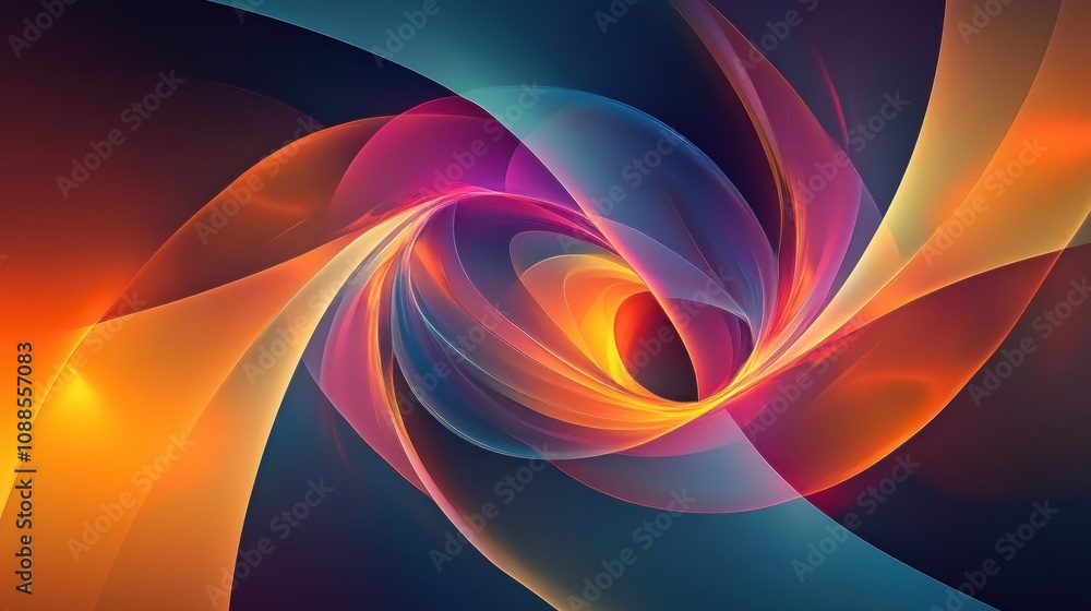 Poster abstract geometric composition with dynamic glowing lines a modern fusion of shapes and light