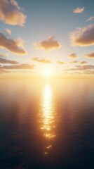 Fototapeta premium Golden Sunset Over the Ocean