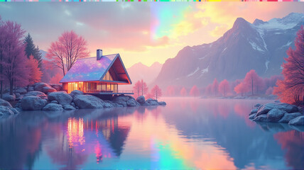 Fototapeta premium sunset in the mountains