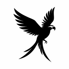 Fototapeta premium A Flying Parrot Vector Silhouette image for illuastration.