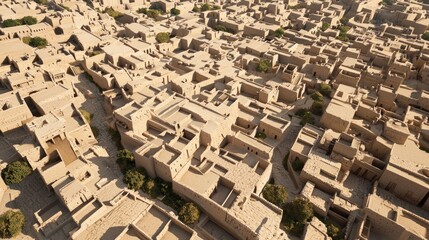 Aerial View of Mesopotamian City Layouts: Urban Planning of Ancient Civilizations