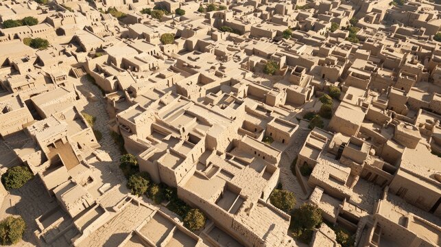 Aerial View of Mesopotamian City Layouts: Urban Planning of Ancient Civilizations