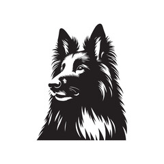 Belgian Tervuren Dog Silhouette - Minimalist Dog Illustration - Vector of Belgian Tervuren.