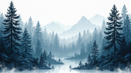 Obraz premium winter landscape with trees