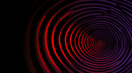 Obraz premium Abstract background with concentric circles in red and purple hues on a black background.