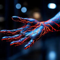 Futuristic Robotic Hand Reaching Cyborg Technology AI Science Fiction