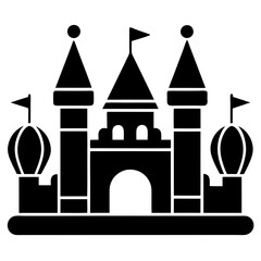 Bouncy castle icons set vector art illustration, 