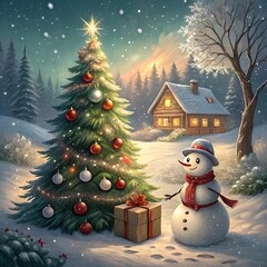Obraz premium Christmas clip art illustration