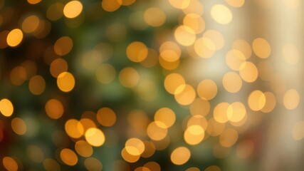 Obraz premium Abstract Christmas background with golden light spots and blurred bokeh effect, festive