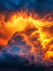 Fiery Sunset Cloudscape