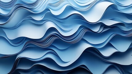 3D render of an abstract blue background wave
