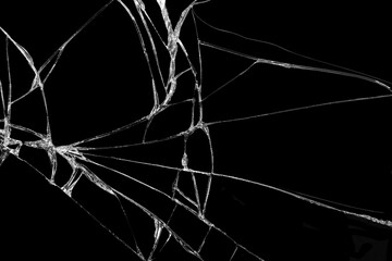 Close-up wrinkles and cracks on LCD screen glass display from smartphone, tablet or monitor from...