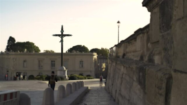 montpellier, christ, christianity, cross, crucifix, easter, faith, god, jesus, light, religion, resurrection, silhouette, sky, sunset, death, worship, background, belief, christian, church, crucifixio