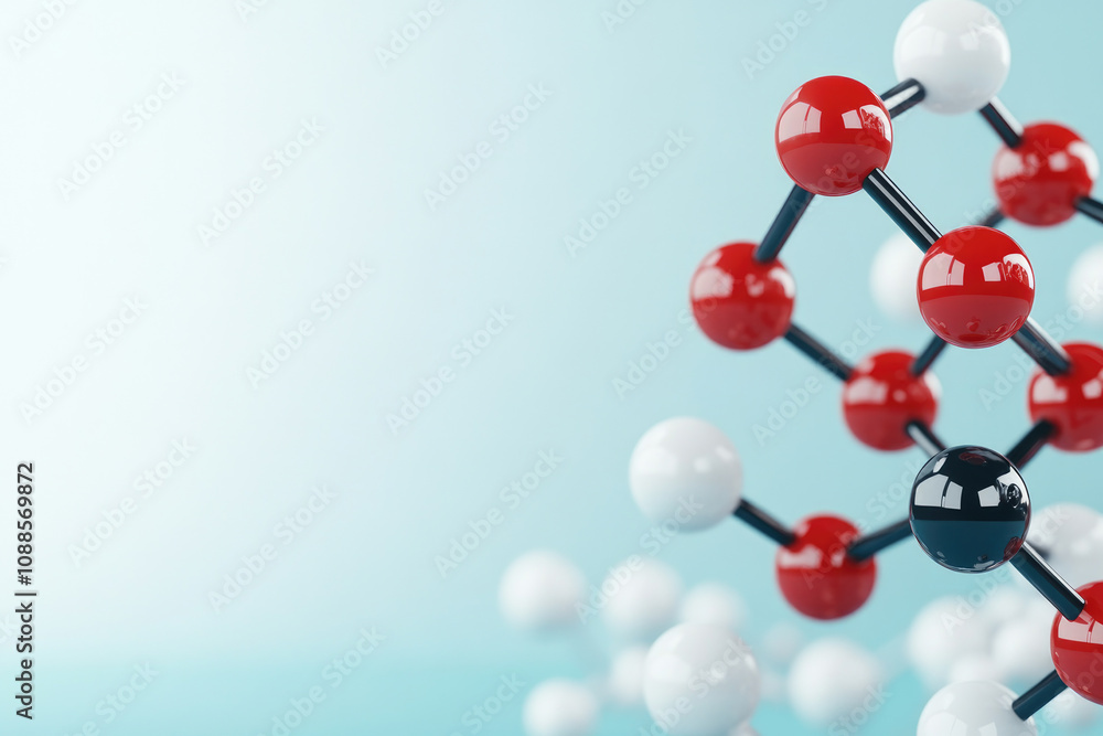Poster molecular structure analysis laboratory science image educational setting close-up view chemistry co