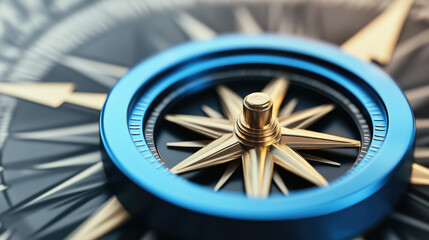 Fototapeta premium Navigating life's path a close-up of a compass exploring direction and purpose captured in vibrant detail inspirational concept