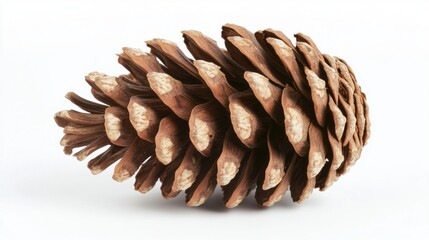 A pine cone is shown on a white background