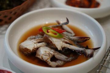 Soy Sauce Marinated Crab, a representative traditional Korean food