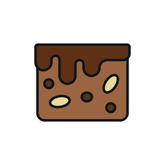 Brownies food cake icon vector design templates in modern and simple concept 